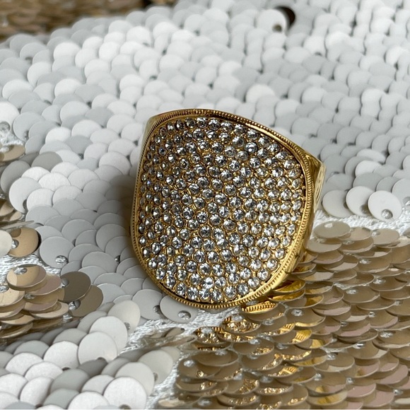 Pavé Cubic Zirconia Gold Cocktail Ring by Nordstrom - Picture 4 of 8